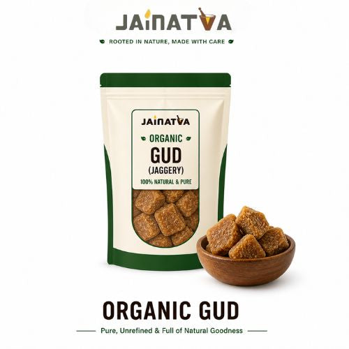 Jainatva Organic Gud 1kg – Natural Jaggery Blocks, Unrefined & Chemical-Free Sweetener