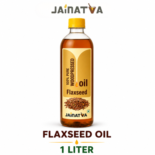 Jainatva 100% Pure Wood Pressed Flaxseed Oil – 1 Liter