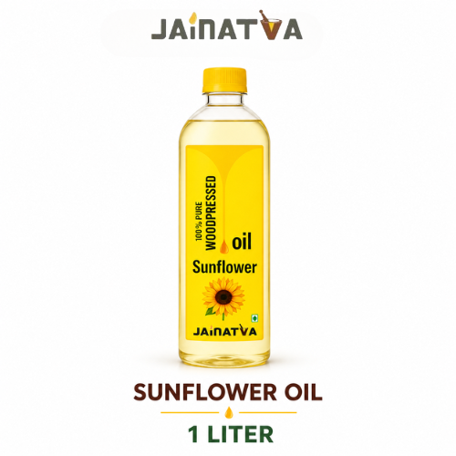 Jainatva 100% Pure Wood Pressed Sunflower Oil – 1 Liter