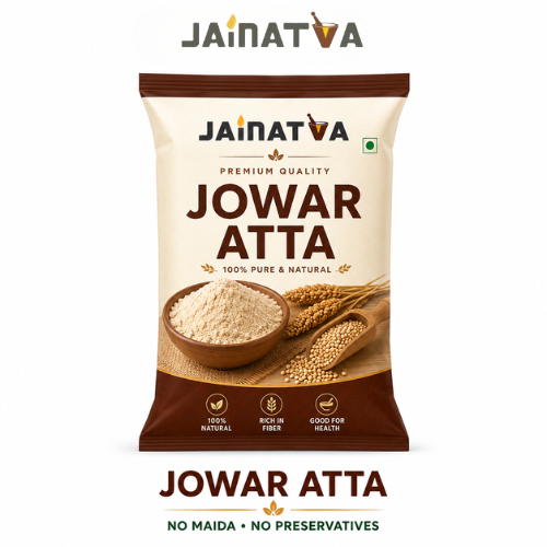 Jainatva Organic Jowar Atta 1kg – Sorghum Flour, Gluten-Free & High Fiber