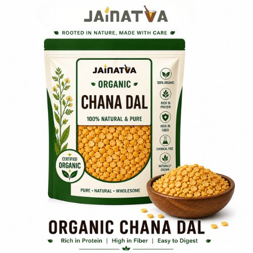 Jainatva Organic Chana Dal 1kg – Split Bengal Gram, Protein Rich & Natural