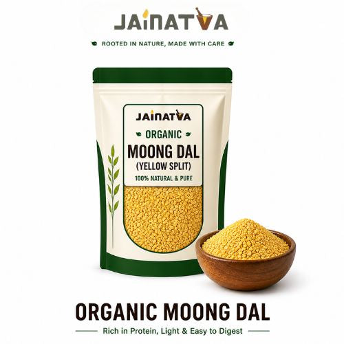 Jainatva Organic Chilka Moong Dal 1kg – Whole Green Gram, Fiber Rich & Natural