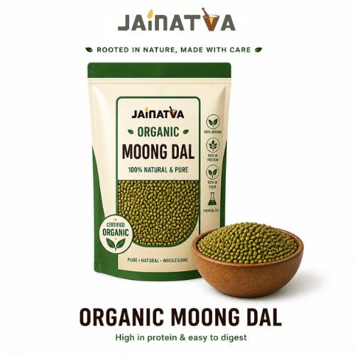 Jainatva Organic Whole Green Moong 1kg – High Protein & Fiber Rich Pulses