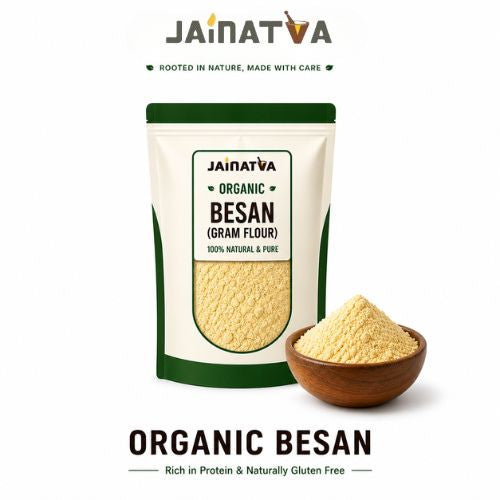 Jainatva Organic Besan 1kg – Gram Flour, High Protein & Stone Ground