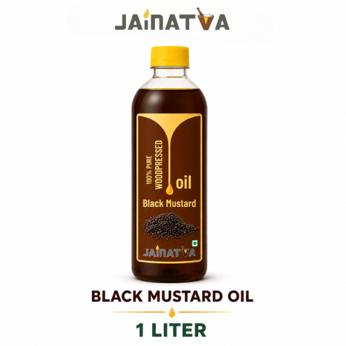 Jainatva 100% Pure Wood Pressed Black Mustard Oil – 1 Liter